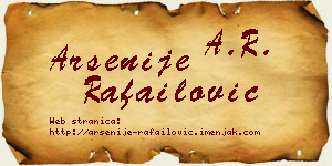Arsenije Rafailović vizit kartica